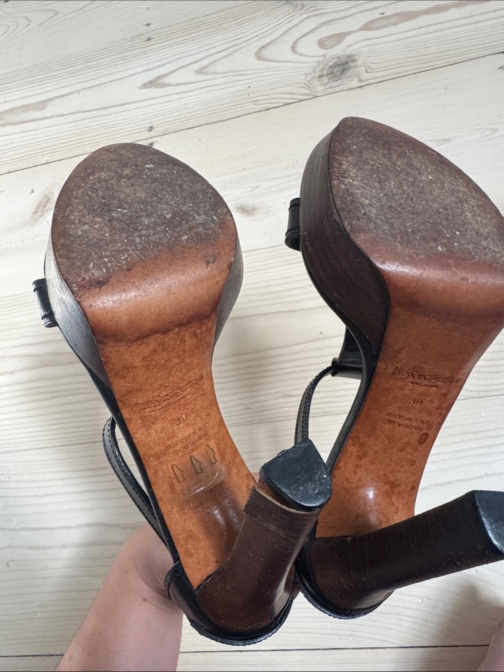 YSL black leather heels Sz. 39 - Picture 5 of 5